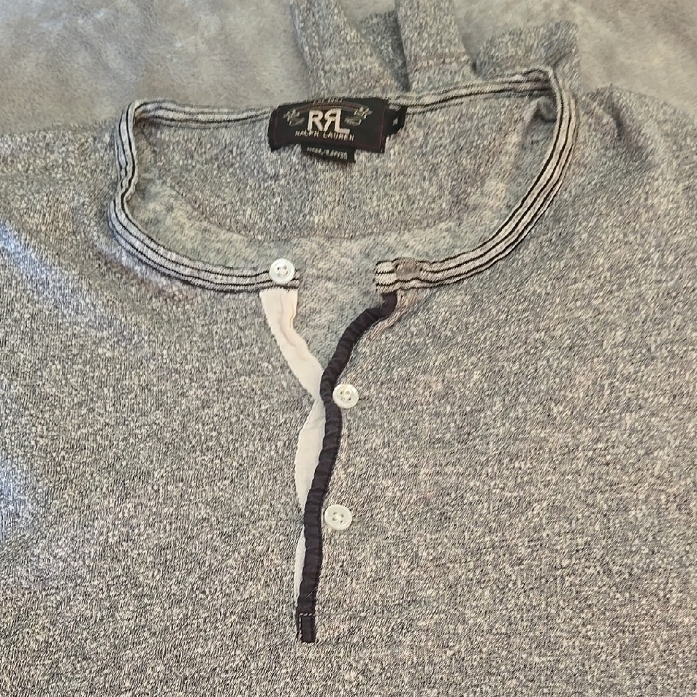RRL Gray Henley Shirt